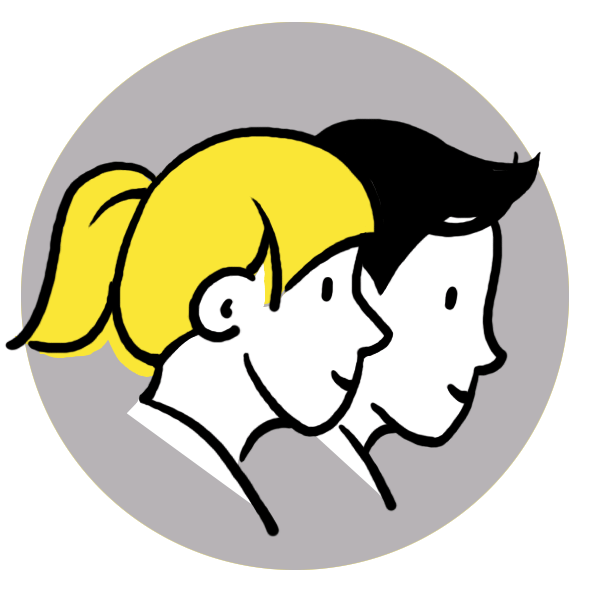 getekend icoon voor de categorie creatief spelen van Spelplus, met heel veel verschillende activiteiten die speciaal geselecteerd zijn voor jongeren met motorische of geestelijke beperkingen zoals autisme