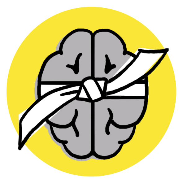 getekend icoon voor de categorie vragenspellen van Spelplus, met heel veel verschillende spellen die speciaal geselecteerd zijn voor mensen met dementie