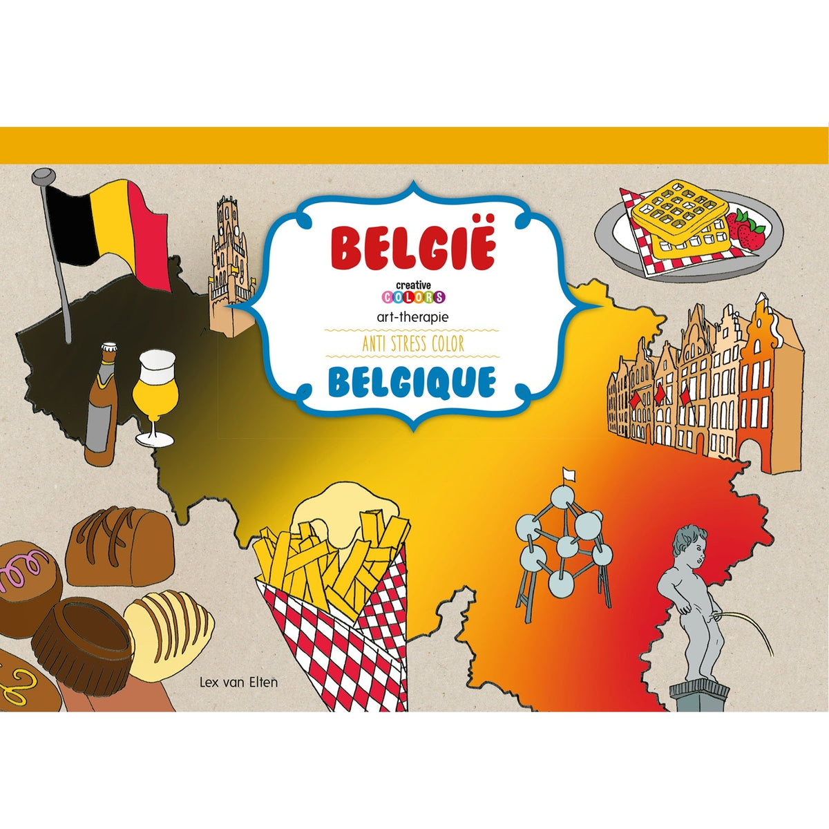 Kleurboek België A3 – Creatieve kleurplaten met Belgische thema’s, ideaal voor activering en therapie bij ouderen.