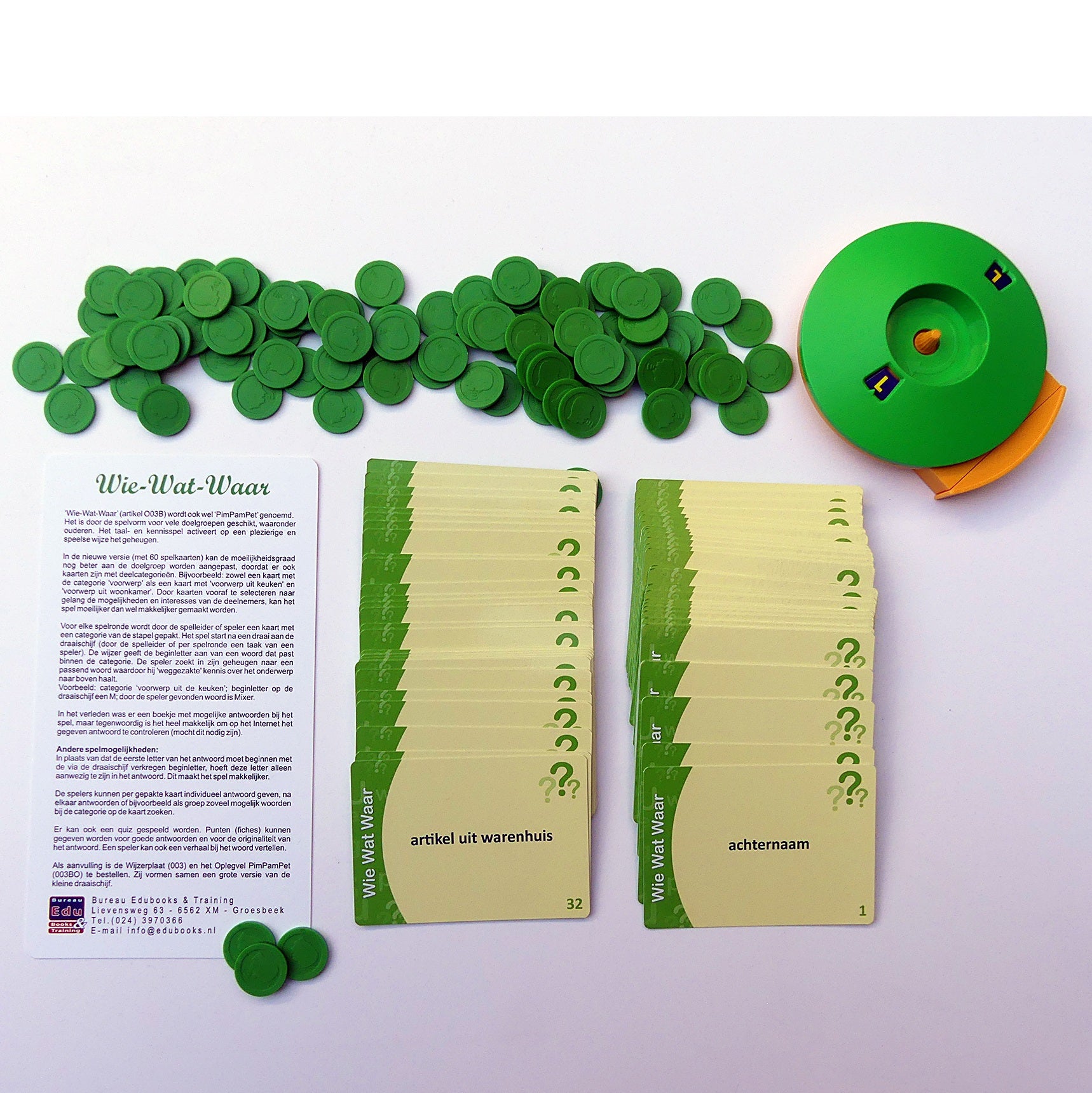 Wie Wat Waar-spel inklusief oplegvel
