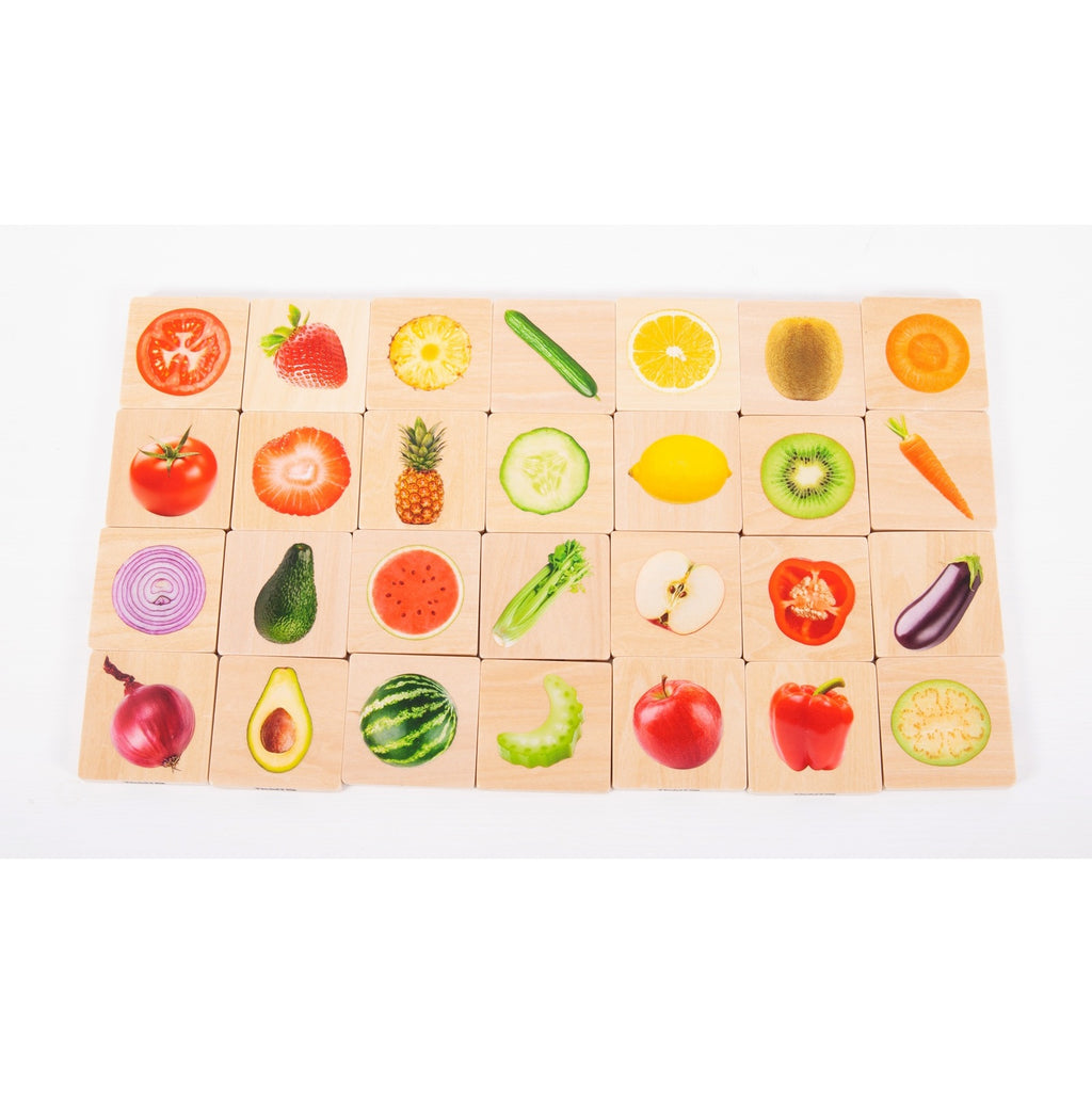 Holz-Memo - Welche Gemüse und Obst gehören zusammen