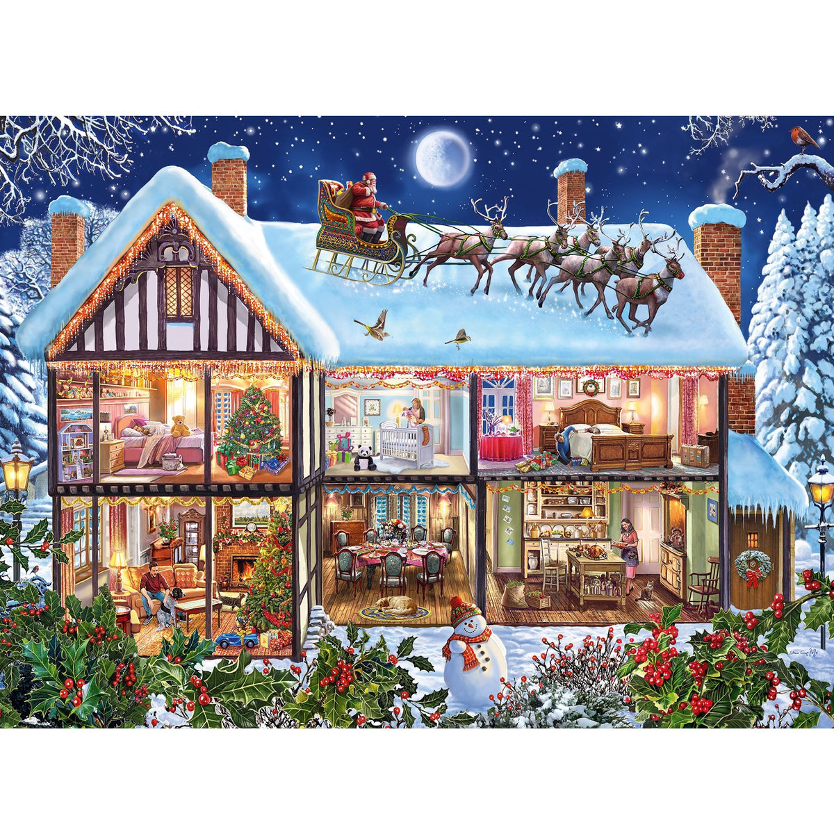 Puzzel - Kerstmis Thuis (100 XXL)