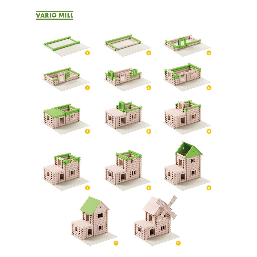 Bouwpakket Vario Molen – Houten constructiespel dat creativiteit en motoriek bevordert voor senioren.