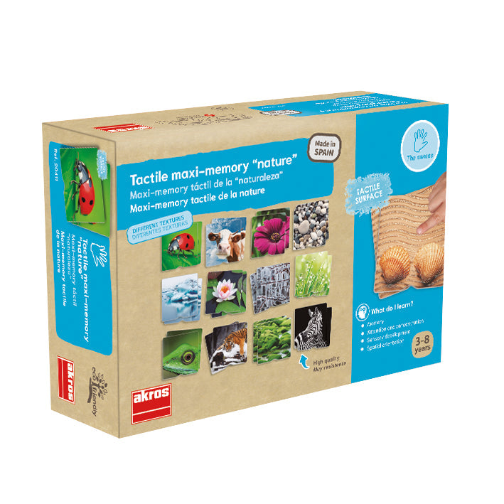 Memo Textuur Natuur – Gevoelsmemo met natuurlijke texturen, stimuleert tastzin en geheugen bij senioren.