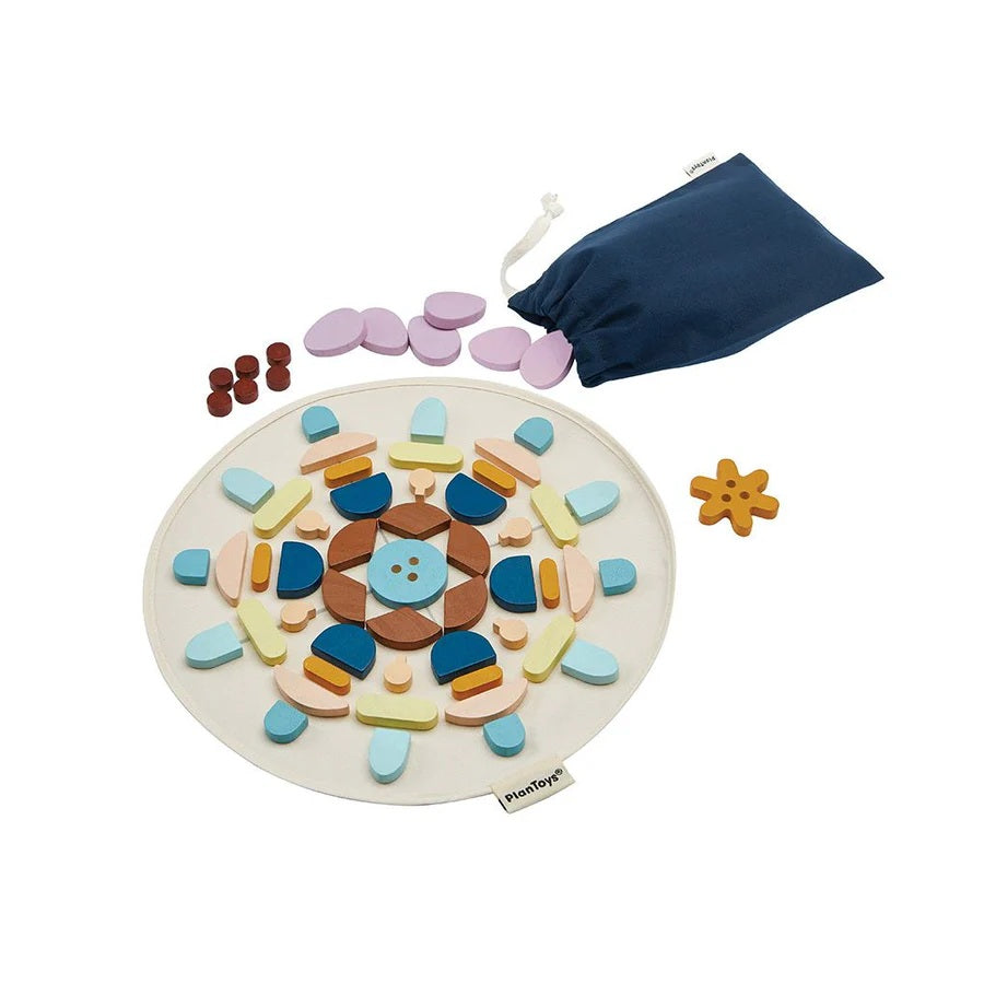 Mandala Legspel – Creatief legspel met houten stukjes dat ontspanning en activering stimuleert voor senioren.