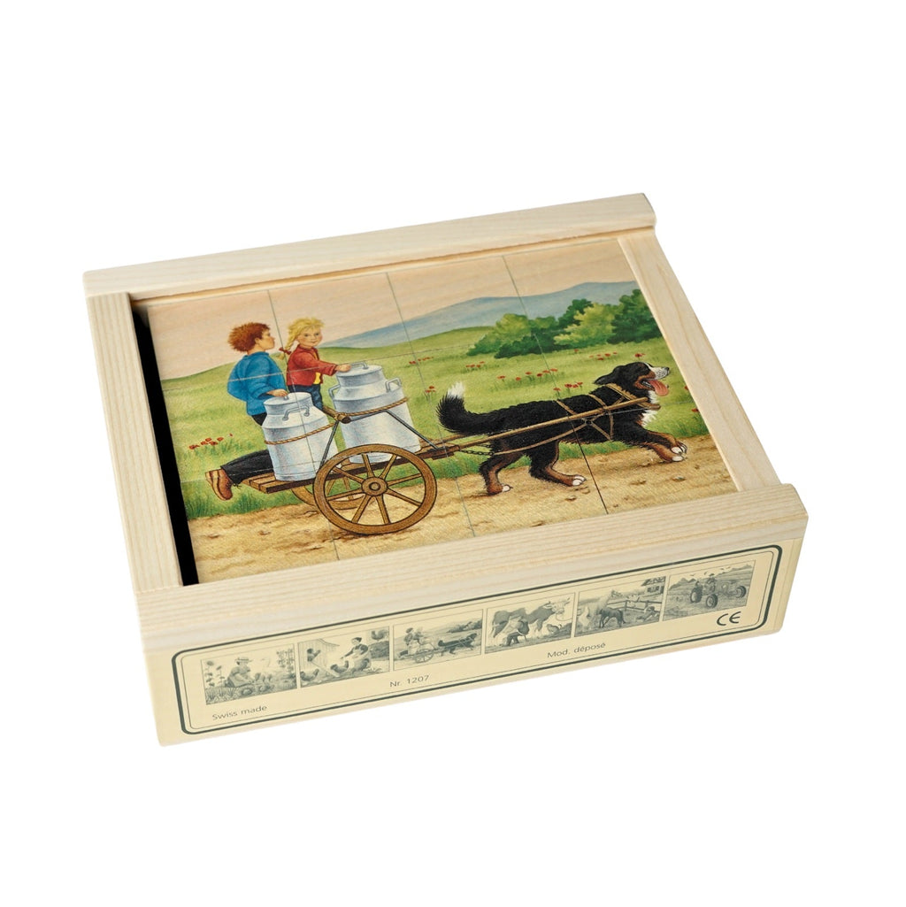 Würfelpuzzle auf dem Bauernhof (12-teilig)