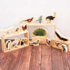 Afbeeelding van het spel Houten Vogel Blokken, speciaal geselecteerd  voor ouderen met dementie.