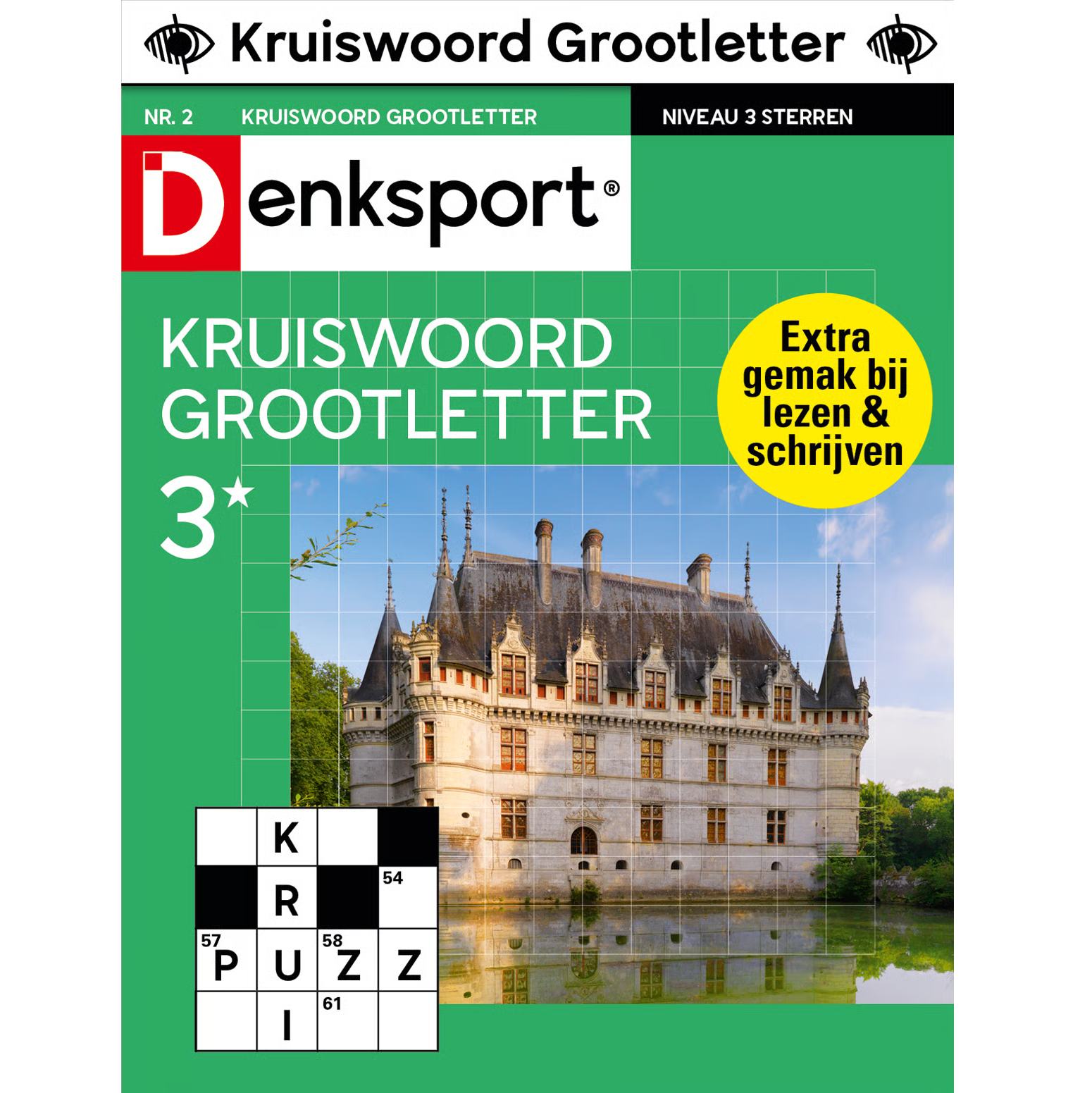 Kruiswoord Grootletter 3 Sterren - Denksport Puzzelboek