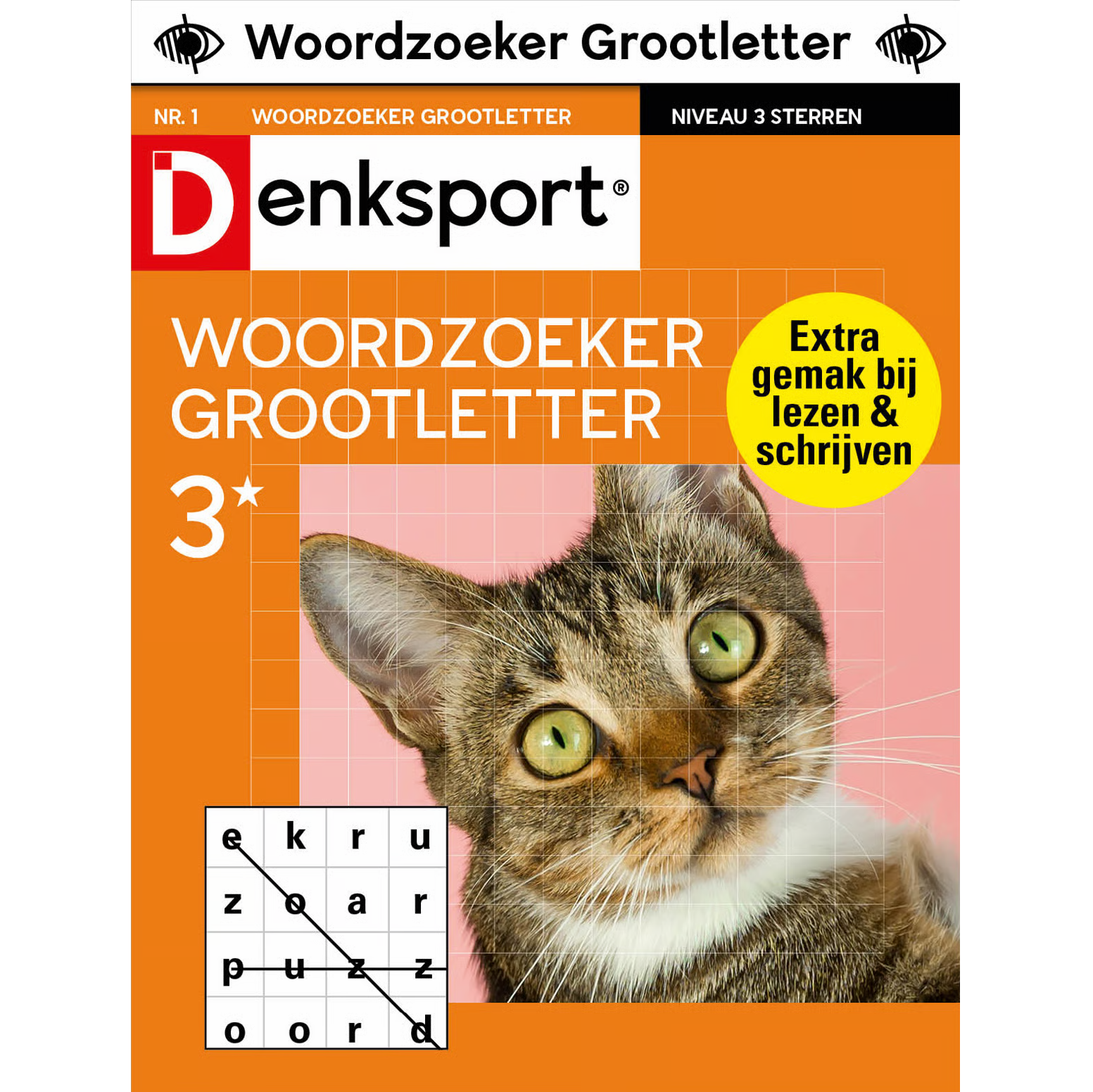 Woordzoeker Grootletter 3 Sterren - Denksport Puzzelboek