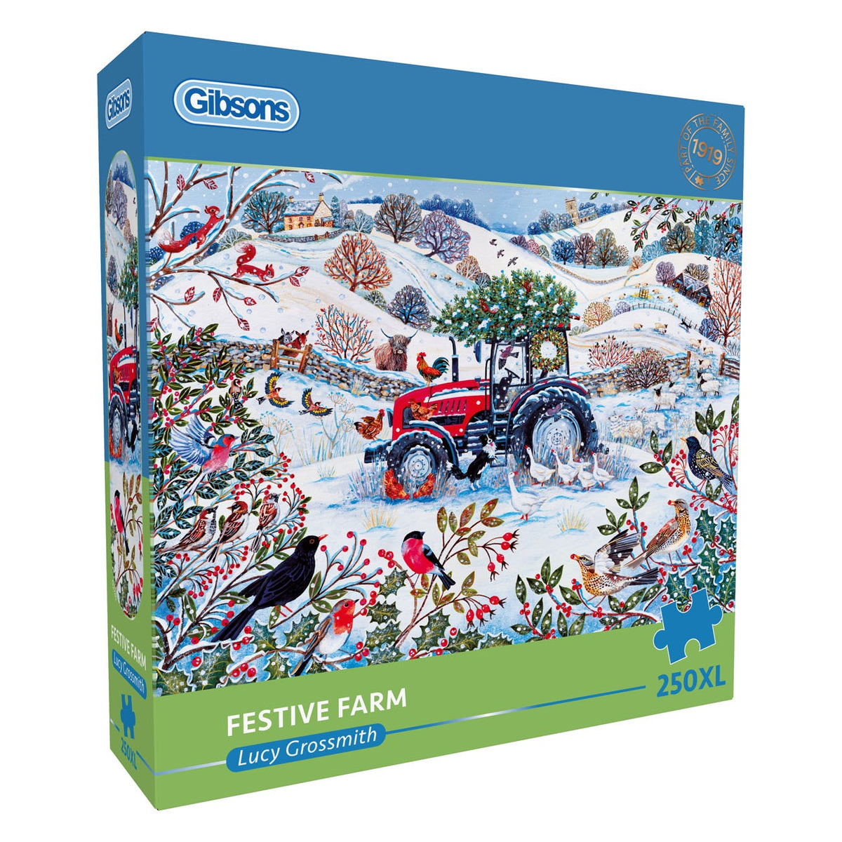 Legpuzzel Festive Farm (250 XL) - Kerstpuzzel met 250 XL-puzzelstukken en een duidelijke kleurrijke afbeelding voor ouderen