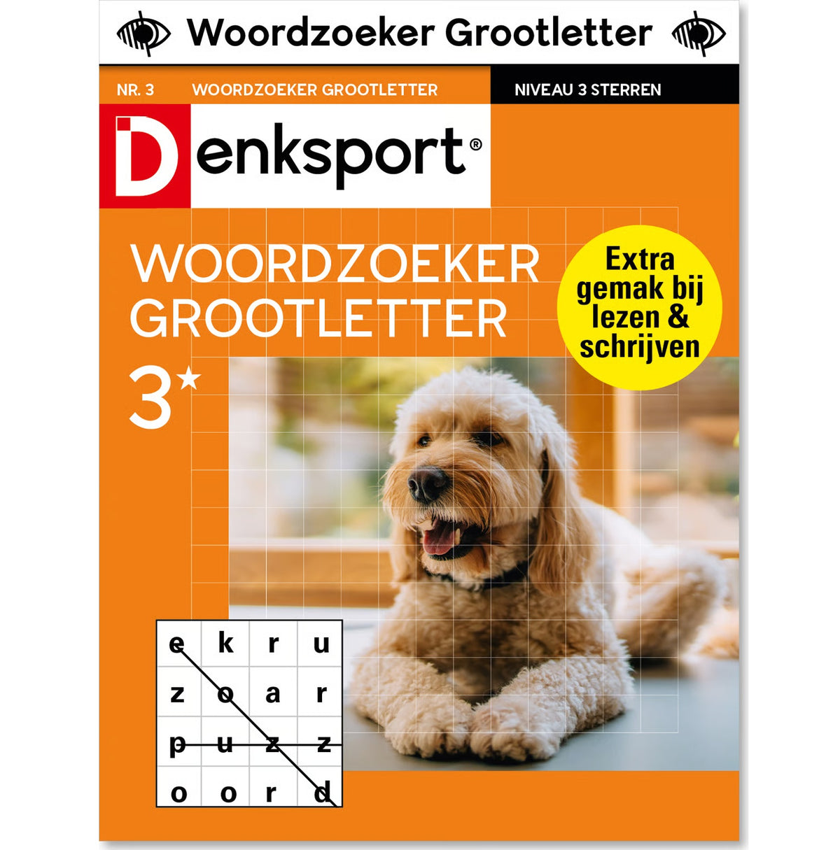 Woordzoeker Grootletter 3 Sterren - Denksport Puzzelboek