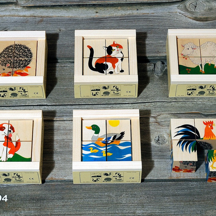 Kubus Puzzel Huisdieren (4 delig)