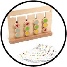 Schuifpuzzel passende kleuren en vormen
